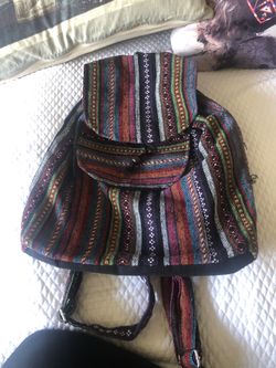 Woven handmade backpack