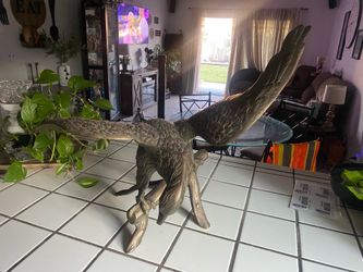 Heavy, brass coated metal eagle