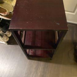 Burgundy Small Side Table Shelving Book Shelf Furniture
