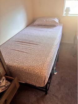 Twin mattress +sturdy metal frame