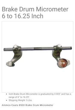 Brake Drum Micrometer 6 To 16.25 Inch