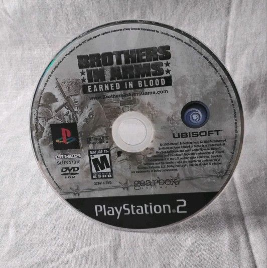 Brothers In Arms Earned In Blood PS2 (Disc Only, 2005)
