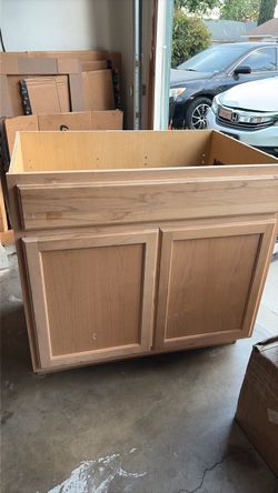 Unfinished Wood Base Cabinet Two Doors