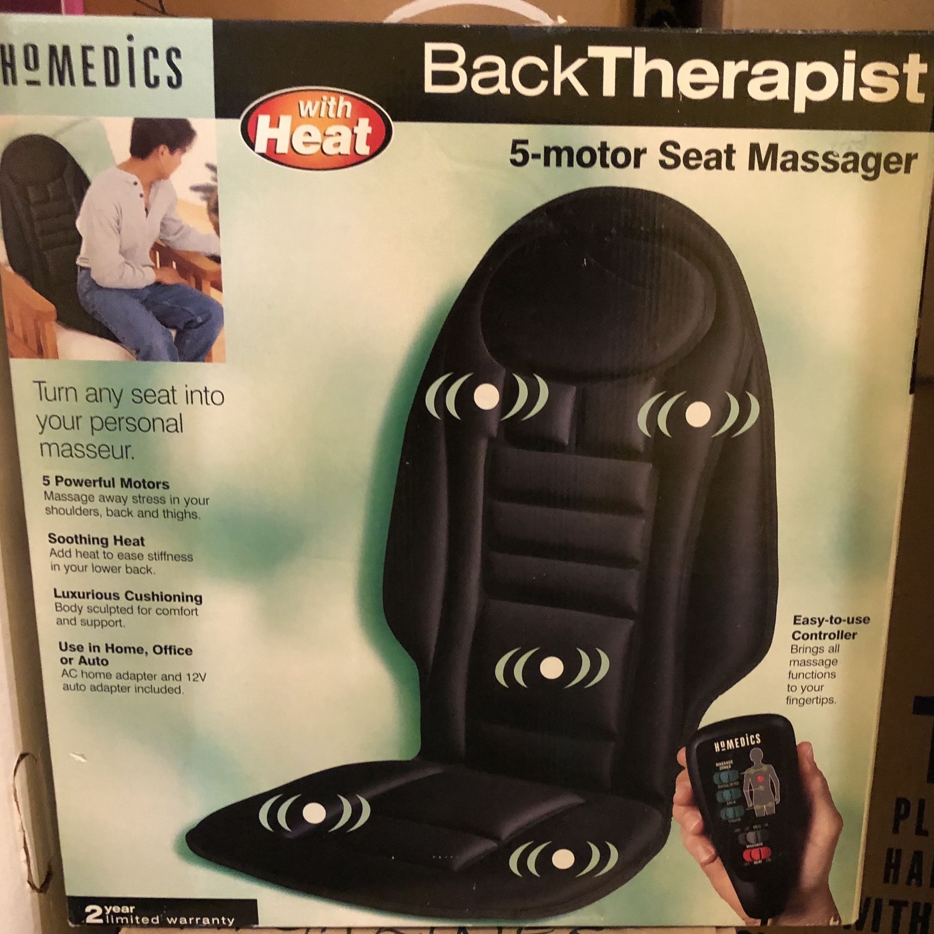 Homedics Back Therapist 5 Motor Seat Massager with Heat - NEW In Box (Or Best Offer)