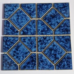 Moddled Blue on Blue Ceramic Deco Tile - 5 Sheets