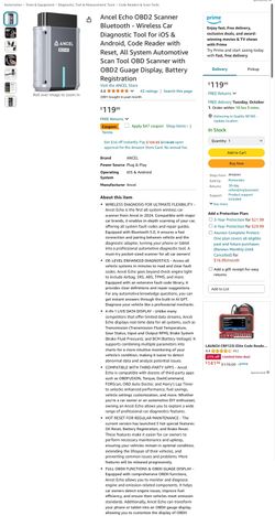 ANCEL OBD2 Scanner Bluetooth Automotive Bidirectional Scan Tool Bluetooth Obd2 Scanner All System Car Diagnostic Tool Vehicles 30 Resets Active Test Fca Autoauth Ecu Reset