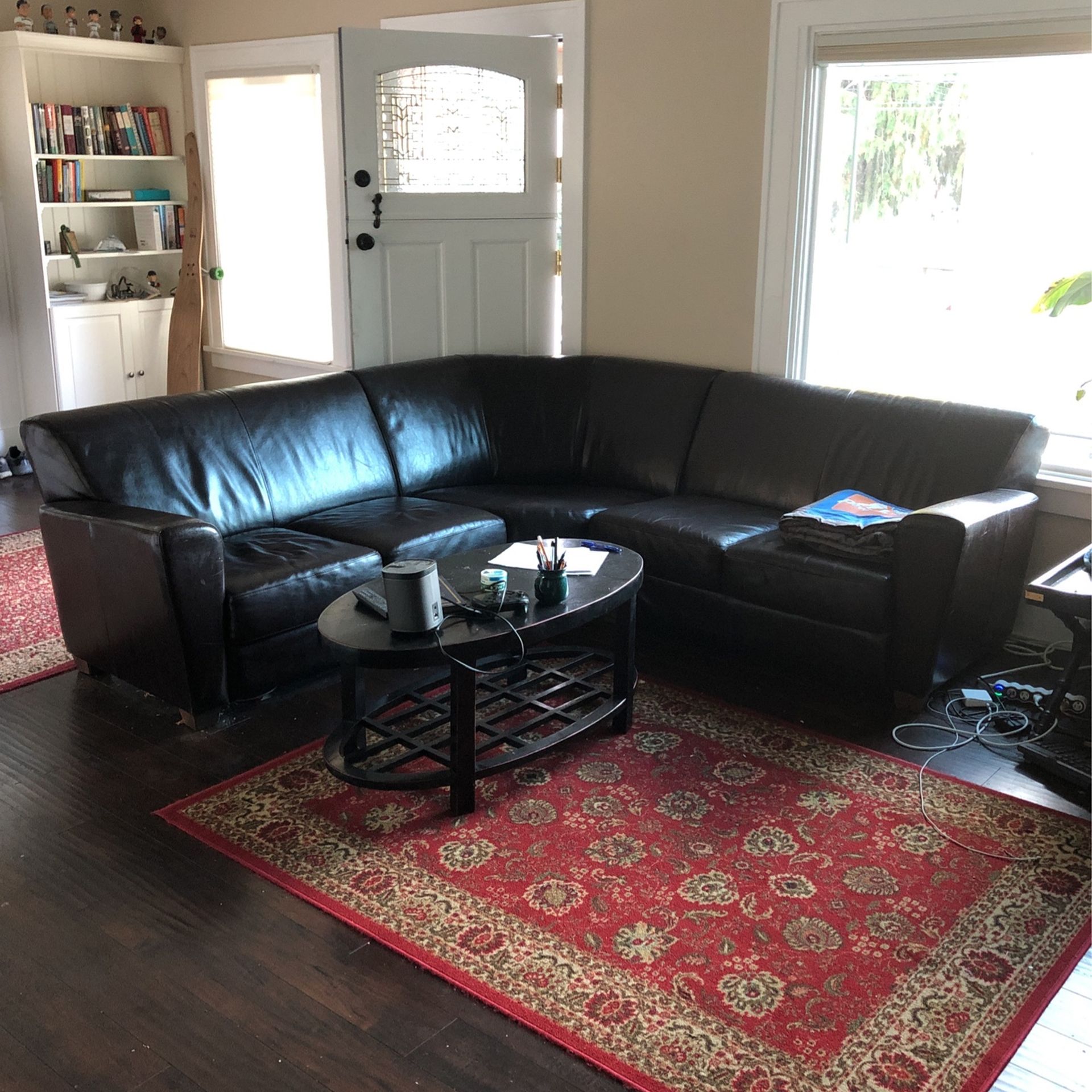 Black Leather Couch 