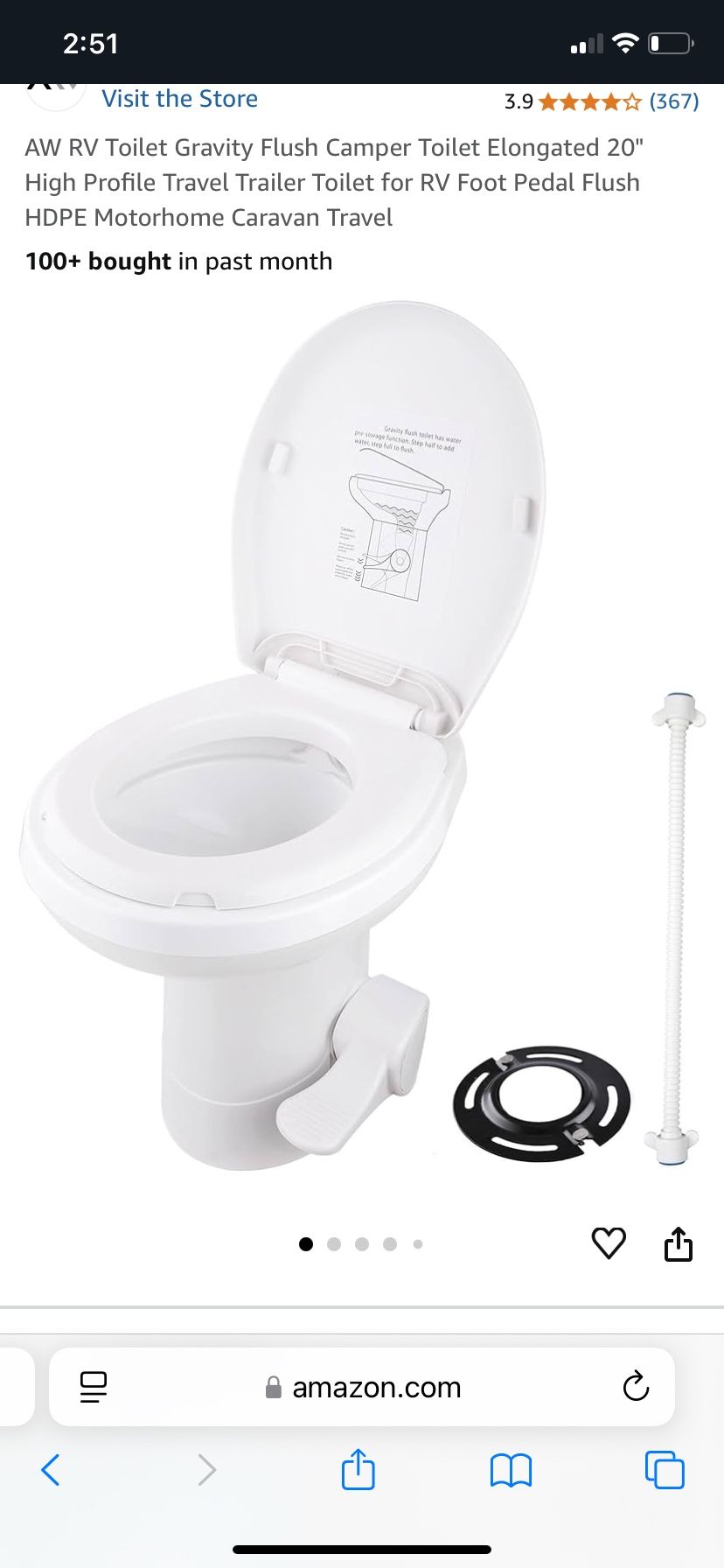 Brand new luxury RV toilet for 120