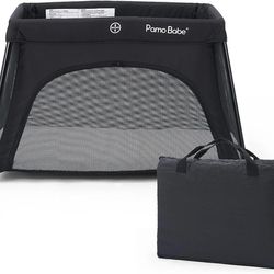 *NEW* Pamo babe Lightweight Travel Crib, Portable and Easy to Carry Baby Playard, Travel Playard for Baby with Soft Mattress Pad(Black)

