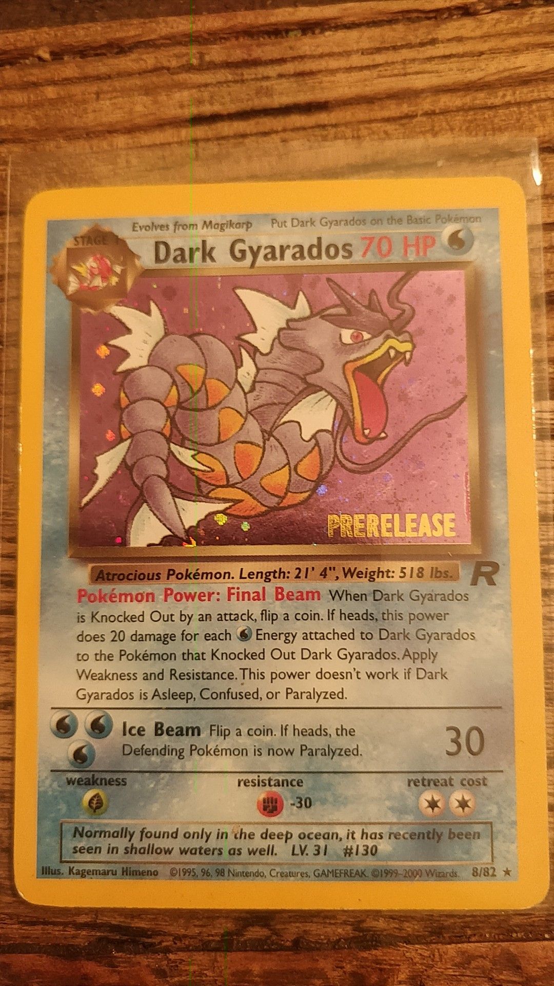 Dark Gyarados prerelease Holo Pokemon card