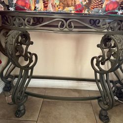Glass Sofa Iron Table