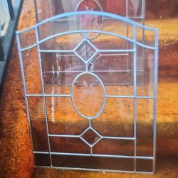 EXQUISITE LEADED GLASS INSERTS. ( 2 )
