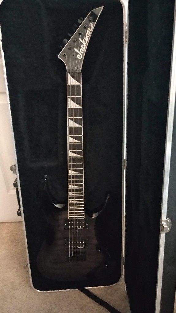 Jackson JS Series Dinky Arch Top 2020 - JS32Q DKA HT Electric Guitar - Transparent Black Burst & Original Jackson Hardcase Black