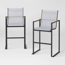 BRAND NEW IN THE BOX Henning 2pk Bar Height Patio Chairs (Retail: $375)