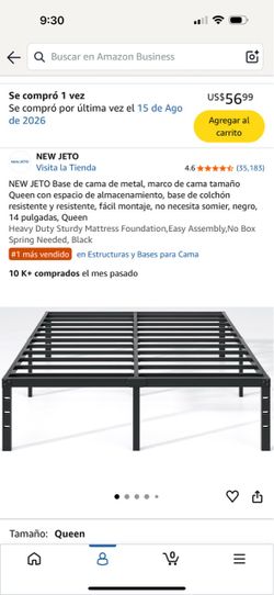 NEW JETO Queen Metal Bed Frame with Storage