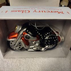 Mercury Glass Vintage Motorcycle Ornaments