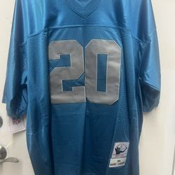 Barry Sanders Detroit Lions Blue New Jersey Size XL