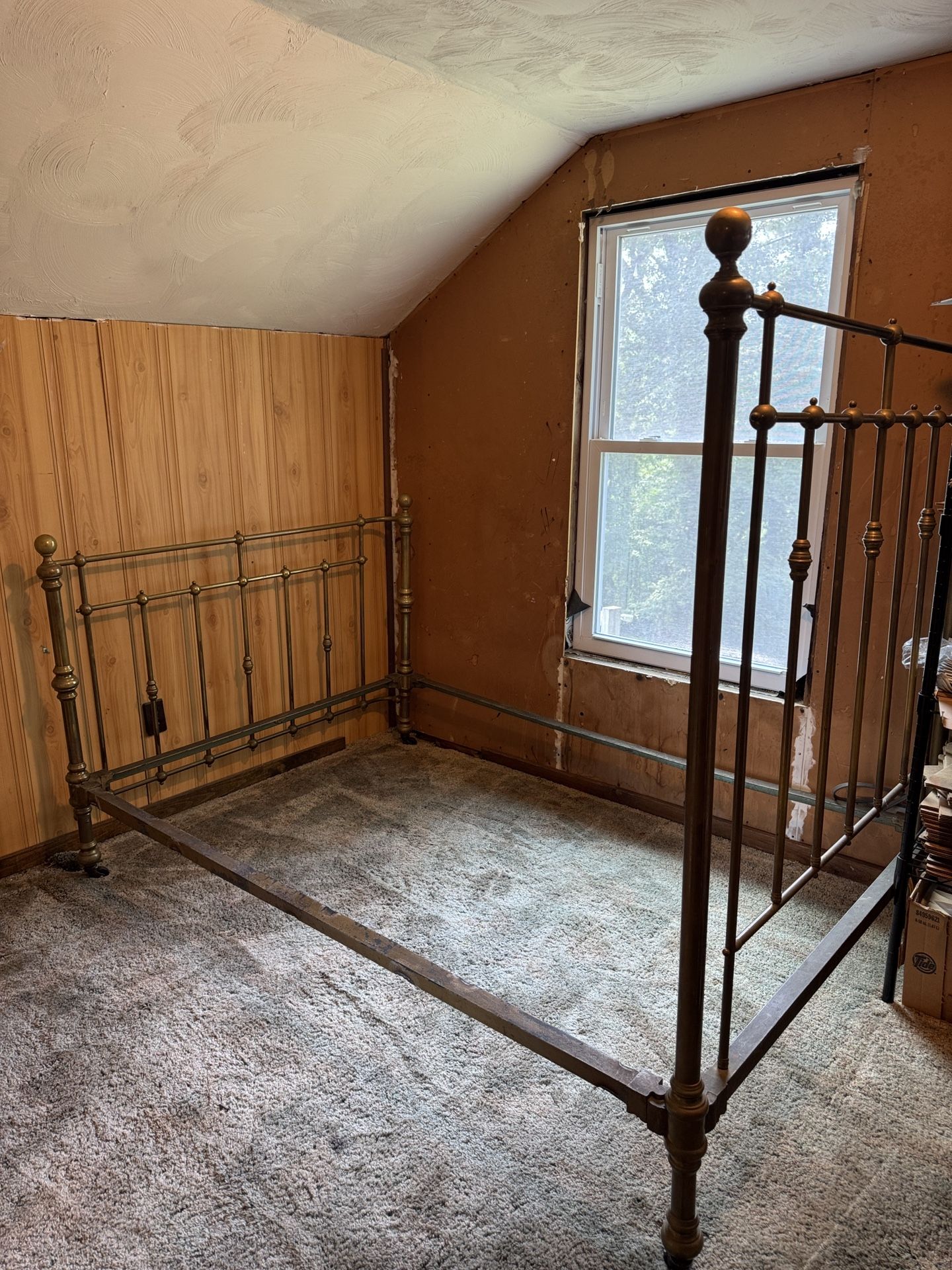 Vintage Full Size Brass Bed Frame - Antique