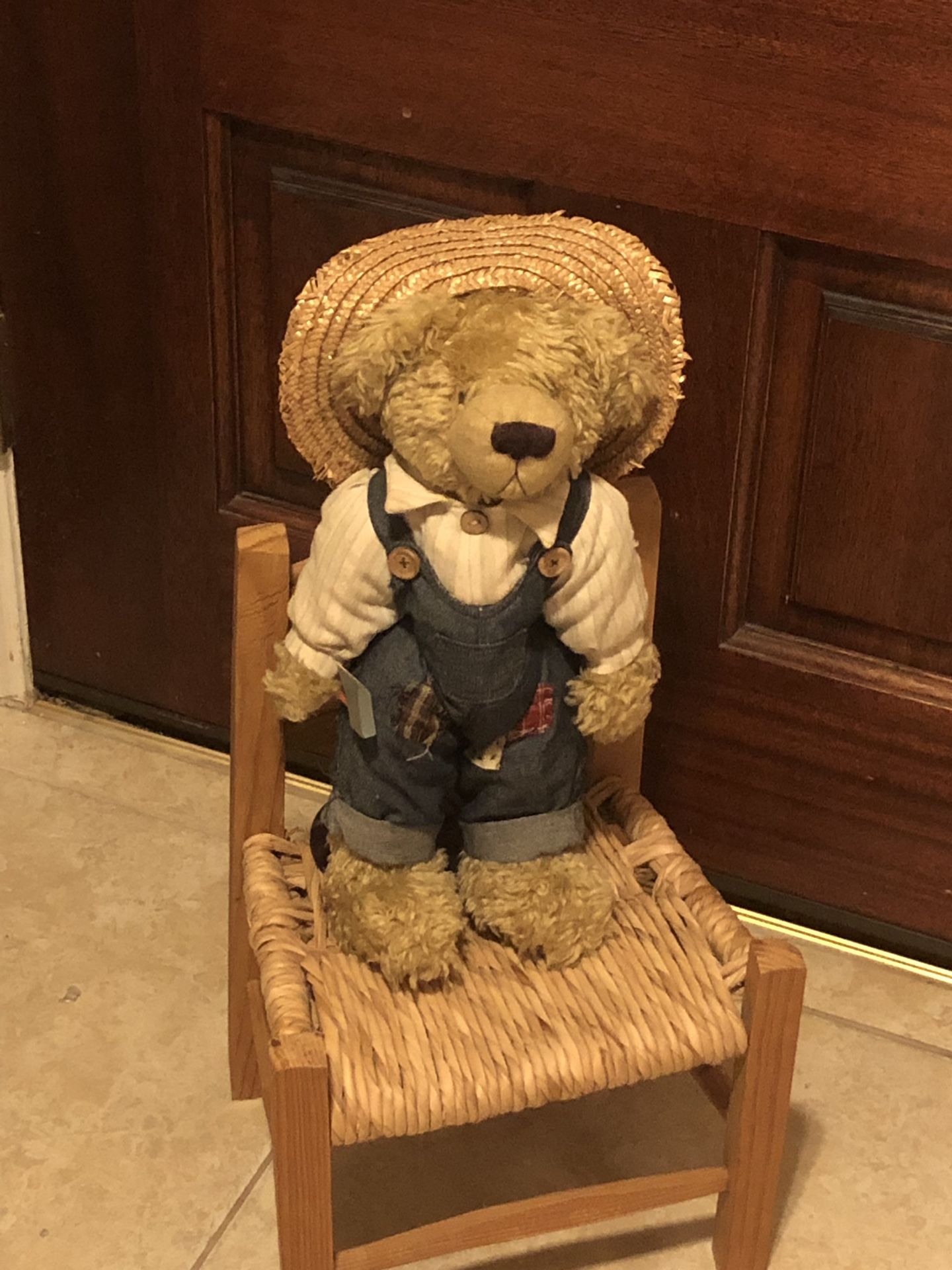 Precious teddy bear with stand and chair