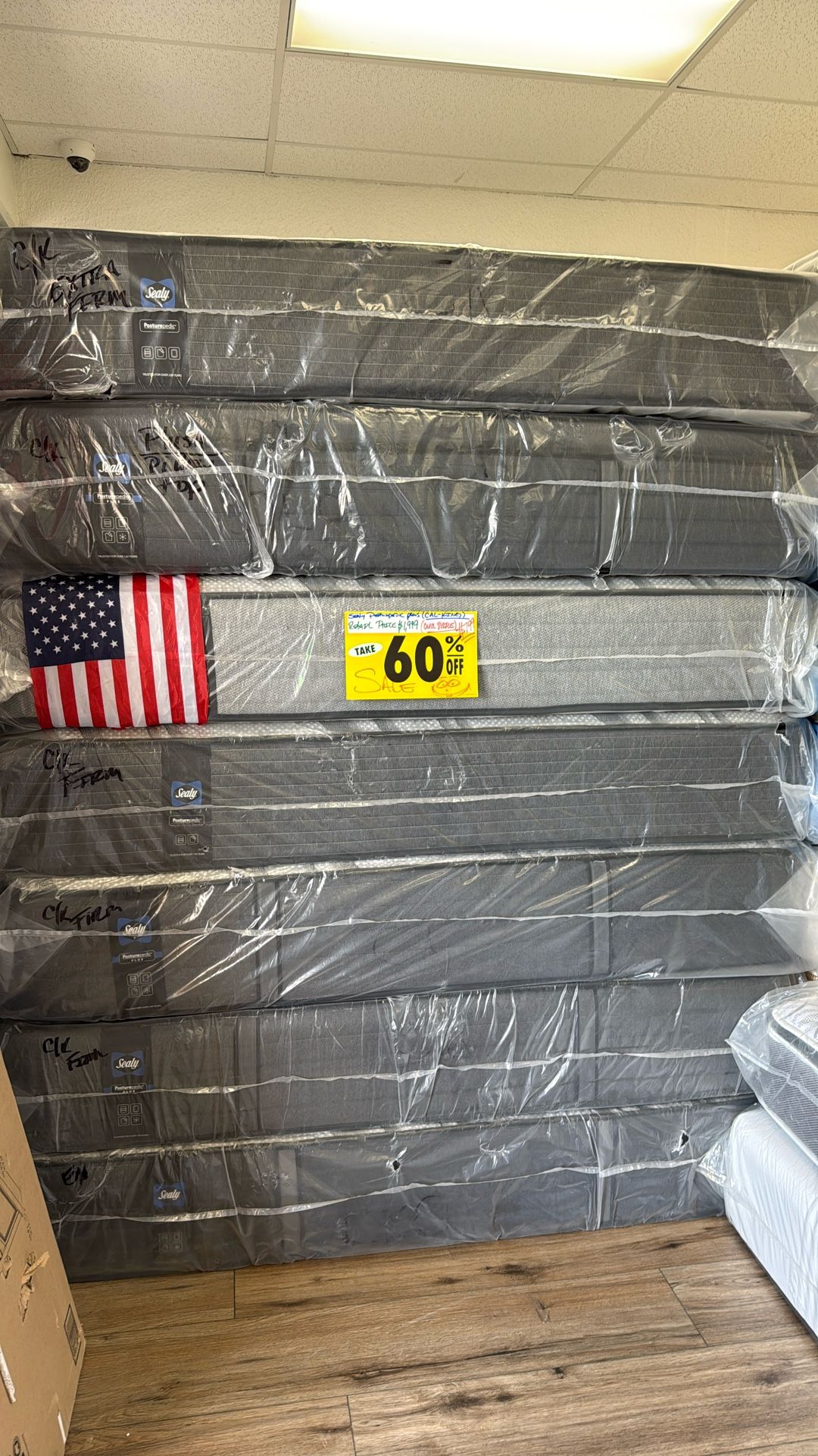 King Or California King Sealy Posturepedic Mattresses!!! $449!! While Supplies Last. Add $119 For Box Springs Set
