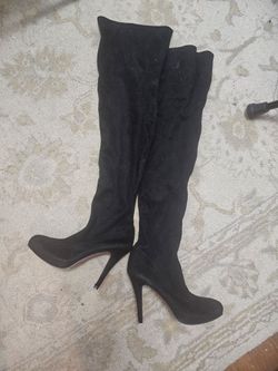 Ladies black thigh high boots
