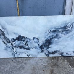 Ocean Cloud Scape Abstract Art Canvas Print 50x25” 