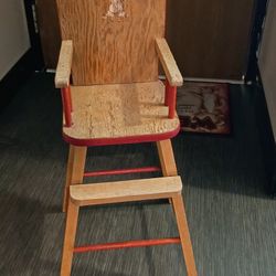 Antique 1950's Wooden Doll High Chair