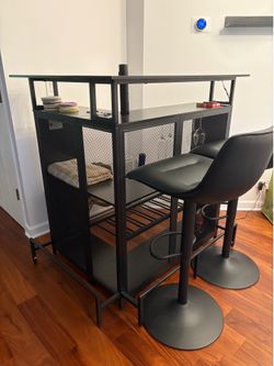 Bar with stools