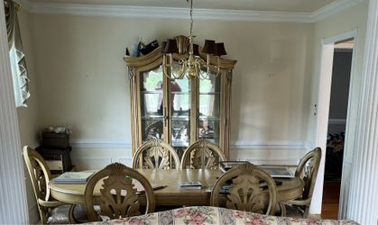 Buffet Bisque Carved China Display Hutch