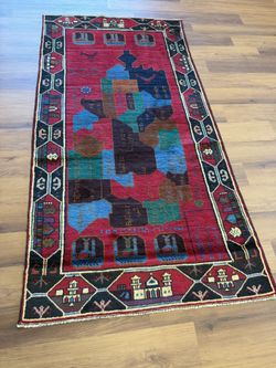 Hand Knotted Wool Afghan Rug