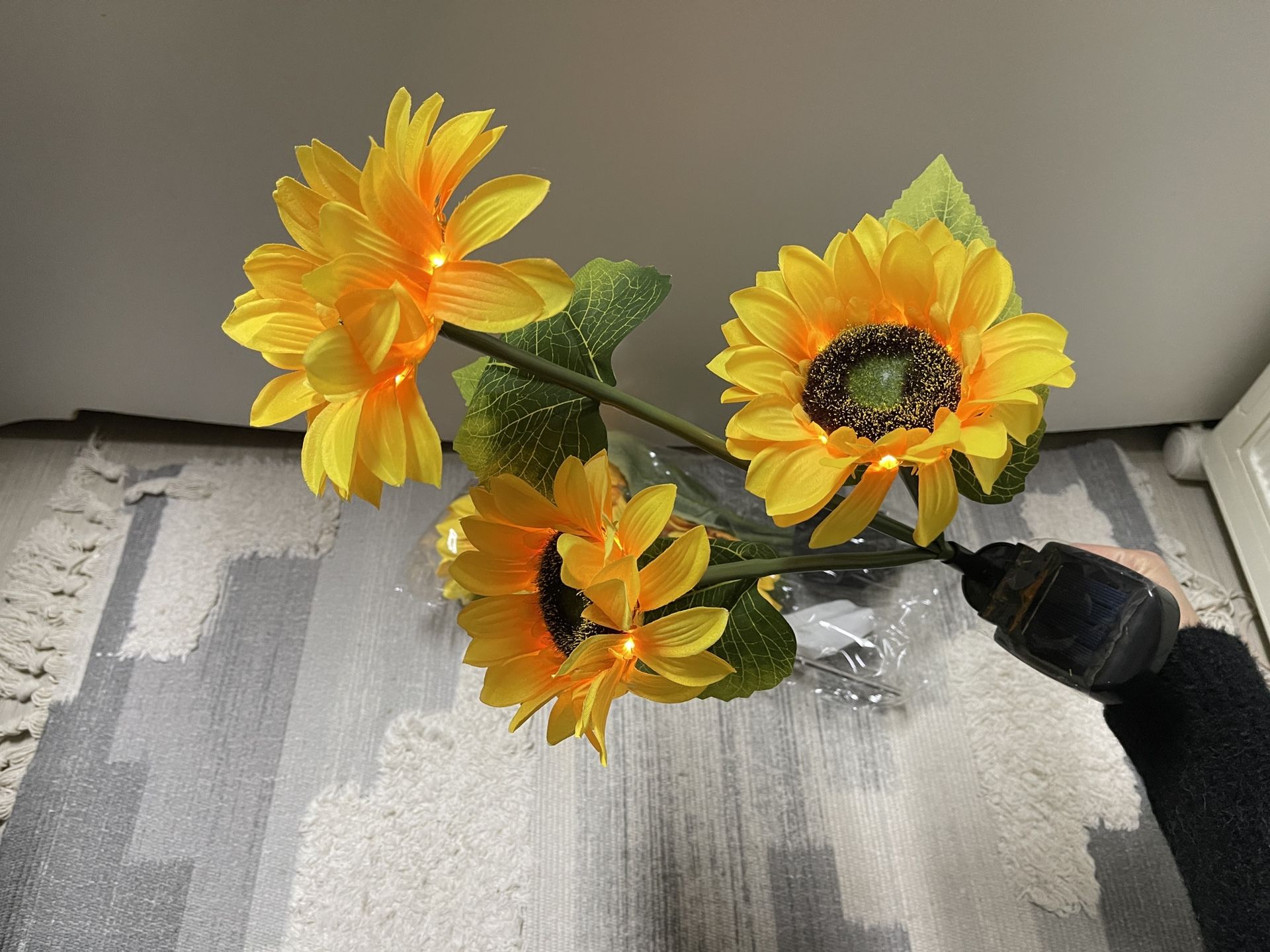 2pcs Solar Sunflower Garden Lights