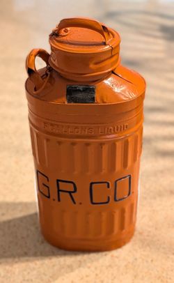 Vintage Embossed GRCO Gulf Refining Company. 5 Gallon Ellisco Oil Can Airlines