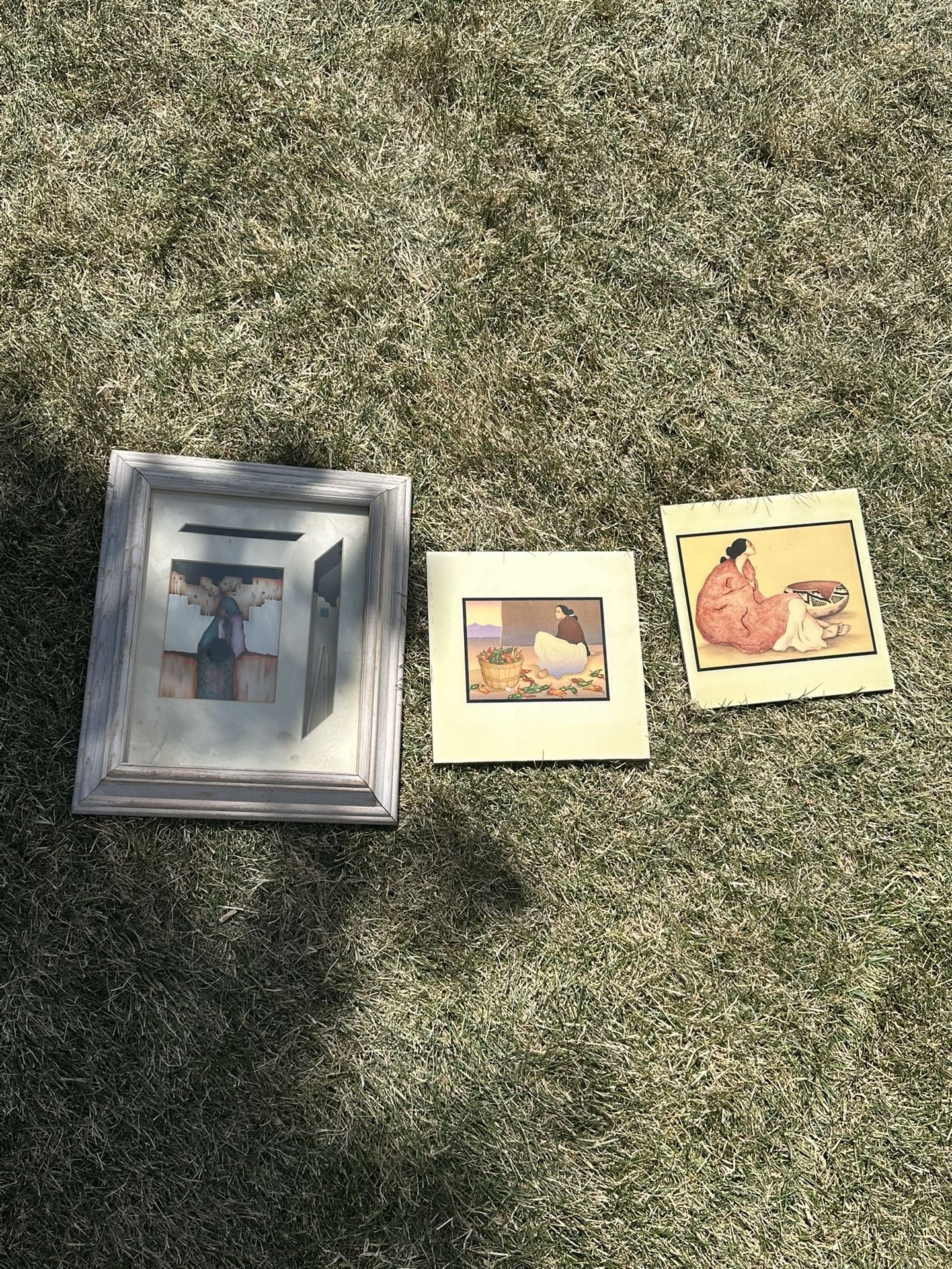 1 Wood Frame And 2 Tile Photos