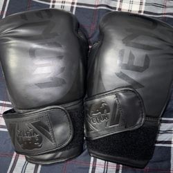 Black Venum Boxing Gloves 