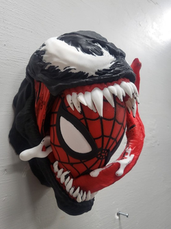 Spiderman/Venom wall mounted bust 3D printed