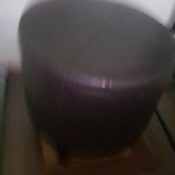 Dark Brown Leather Ottoman