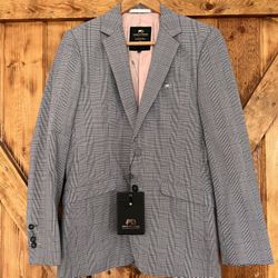 NWT moods of norway blue check plaid blazer - size 36 US / 46 EU