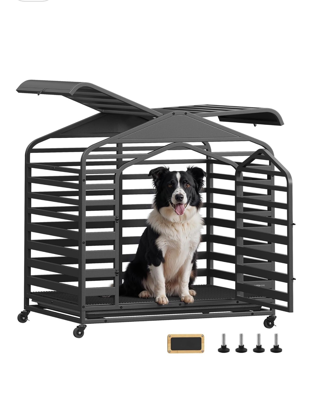HOME Heavy Duty Dog Crate, XL Dog Cage for Large Dogs, Escape