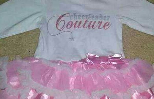 Baby Glam Cheerleader Couture Onesie Like New! Size 3 M.
