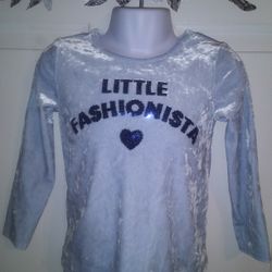 New Size 2t Velvet Blue Top
