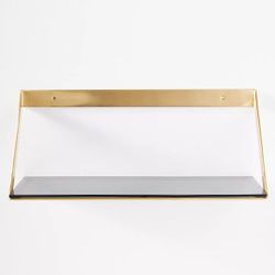 Harvey Shelf Anthropology Brass & Glass 