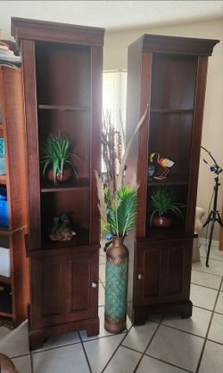 Wood Book Shelves Colonial Style Set of 2