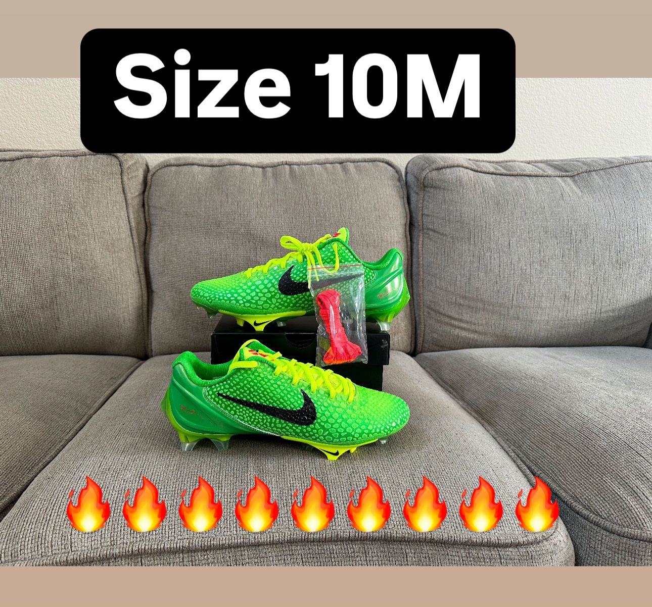 Nike Vapor Edge Kobe VI “Grinch” Size 10m