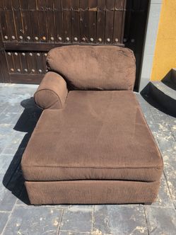 Brown Corduroy Chaise Lounge Section FREE