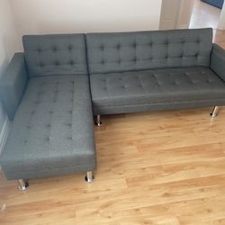 New Gray Reversible Sectional Sofa Bed