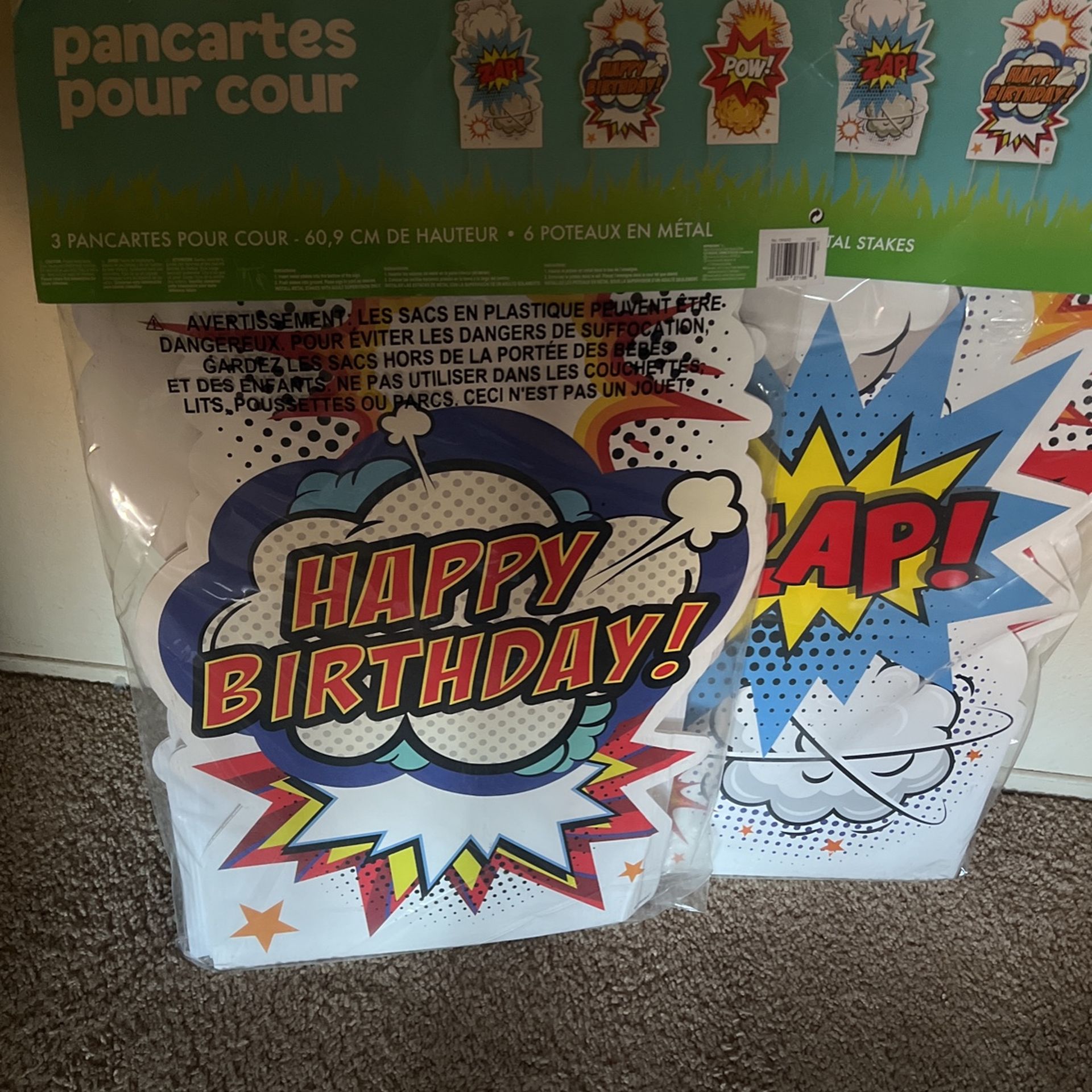 TWO birthday yard signs