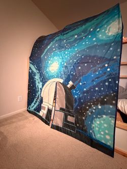 IKEA reversible bunk bed with space cover