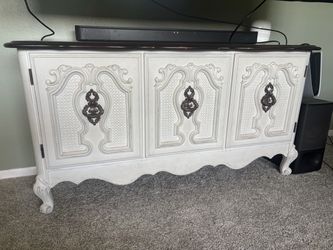 French Provincial White Painted Sideboard Console