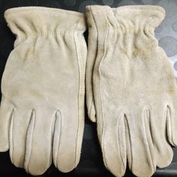 Men's Tan Soft Leather Gloves Size large 