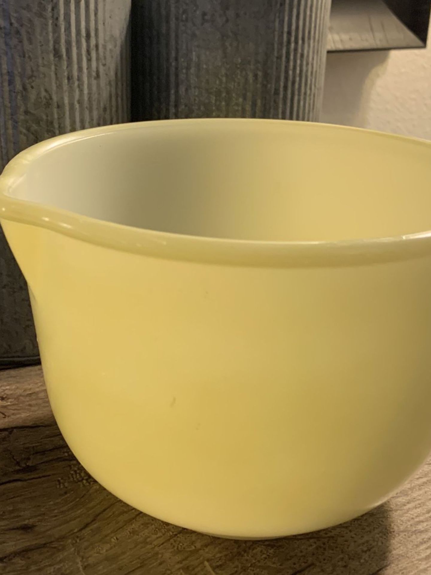 Vintage Glasbake Sunbeam Yellow Milk Glass Mixing Bowl